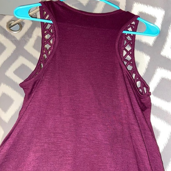 mudd racer back tank top, maroon - Picture 2 of 2
